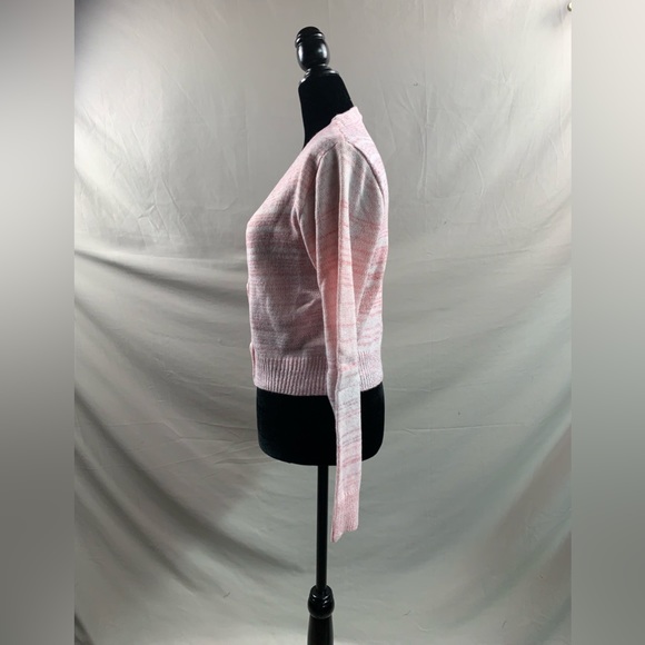 Soft Pink V Neck Button Front Cardigan - Picture 8 of 9